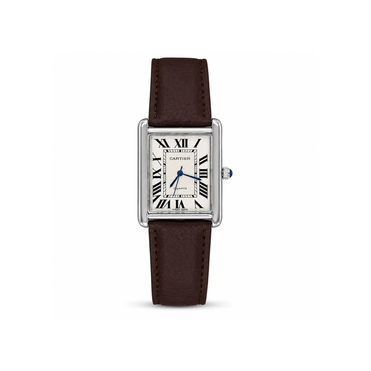 CARTIER Tank | Men's Quartz Movement with Leather Strap | EF-015