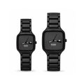 RADO Stainless Steel | Couple Black Square Quartz Watch | EF-013