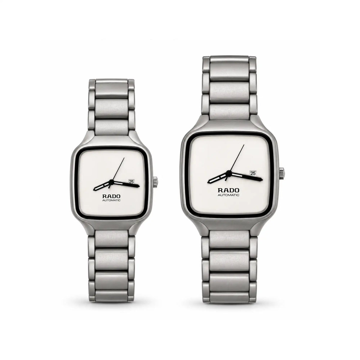 RADO Stainless Steel | Couple Black Square Quartz Watch | EF-013
