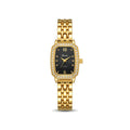 Elegant Gold Crystal Women's Quartz Watch | Black Dial | EF-012