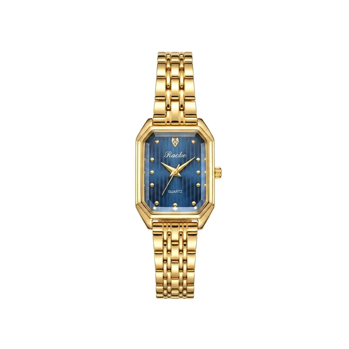 Elegant Gold Women's Luxury Watch | Blue Rectangular Dial | EF-010