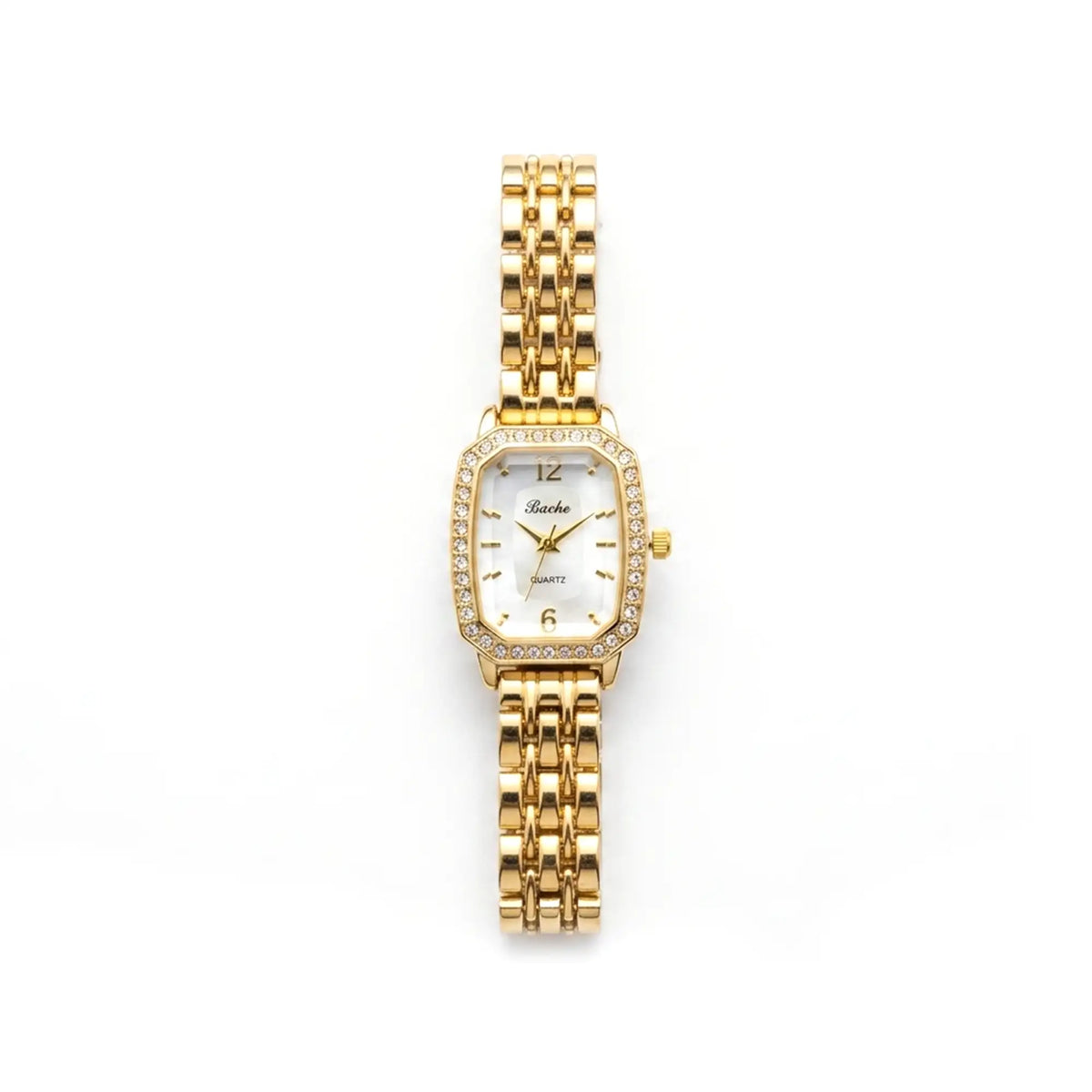 Elegant Gold Crystal Women's Quartz Watch | White Dial | EF-011